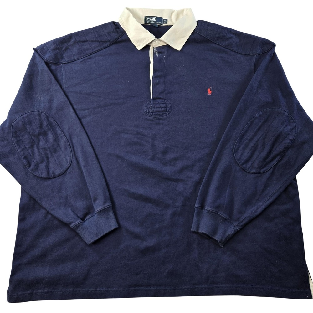 Polo By Ralph Lauren Polo Shirt Mens 3XL Blue Long Sleeve Collared Logo